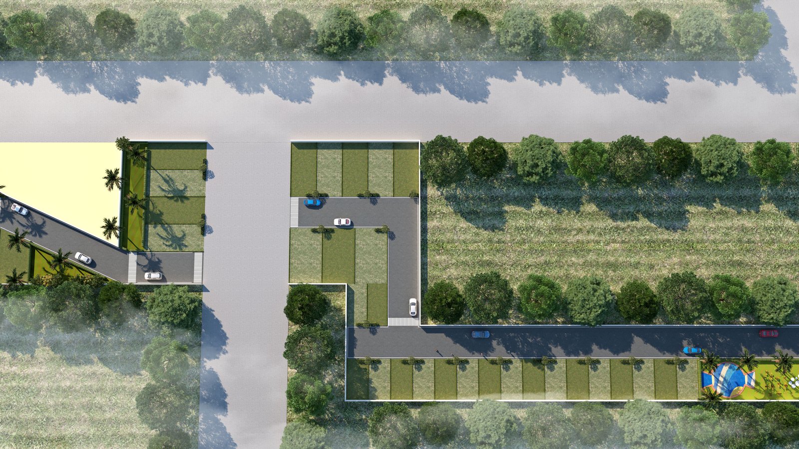 Aerial view of AUM Green Residency